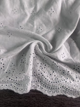 Load image into Gallery viewer, Cotton embroidered eyelet woven (scalloped edge): 4 YD CUT REMNANT White ⭐️

