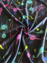 Load image into Gallery viewer, French terry rayon: Charcoal paint splatter ⭐️
