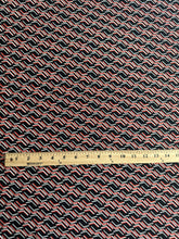 Load image into Gallery viewer, Lightweight ITY moss crepe: 4.25 YD CUT REMNANT Black dark brick ivory design ⭐️
