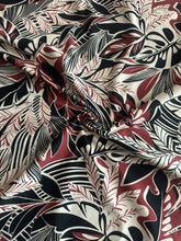 Load image into Gallery viewer, Swim spandex: REMNANT(S) Black brick ivory tropical leaves ⭐️
