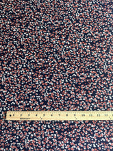 Load image into Gallery viewer, ITY: 3.25 YD CUT REMNANT Navy brick red beige small flowers ⭐️
