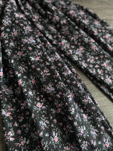 Load image into Gallery viewer, Stretchy knit: 2.5 YD CUT REMNANT Black pink purple floral bundles ⭐️
