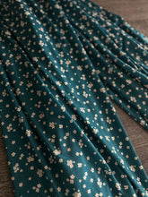 Load image into Gallery viewer, ITY Moss crepe: 3.25 YD CUT REMNANT Teal small floral ⭐️

