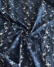 Load image into Gallery viewer, Cotton embroidered eyelet woven: 4.5 YD CUT REMNANT Navy blue embroidered eyelet design ⭐️
