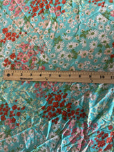 Load image into Gallery viewer, Rayon dobby woven: 1.75 YD CUT REMNANT Mint floral ⭐️
