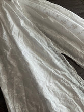 Load image into Gallery viewer, Cotton embroidered woven: 3 YD CUT REMNANT White floral &amp; bows embroidered design ⭐️
