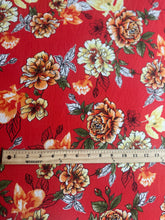 Load image into Gallery viewer, Double brushed poly: Fire red orange yellow floral ⭐️
