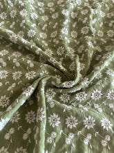 Load image into Gallery viewer, Embroidered woven: 1.5 YD CUT REMNANT Olive floral ⭐️
