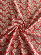 Load image into Gallery viewer, Stretchy knit: 3 YD CUT REMNANT Cherry red floral ⭐️
