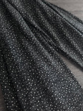 Load image into Gallery viewer, Sweater knit: 2 YD CUT REMNANT Charcoal black white dots ⭐️
