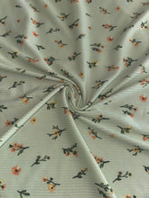 Load image into Gallery viewer, Brushed ribbed knit REMNANT(S): Sage peach green stem floral ⭐️
