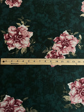 Load image into Gallery viewer, Double brushed poly: Washed hunter green large floral ⭐️
