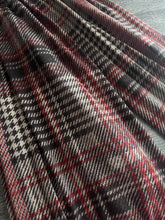 Load image into Gallery viewer, Sweater knit: 3.5 YD CUT REMNANT Brown red tan plaid ⭐️
