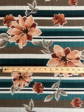 Load image into Gallery viewer, Sweater knit: Teal brown mauve floral ⭐️
