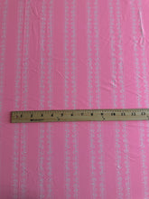 Load image into Gallery viewer, Swim spandex: 2.25 YD CUT REMNANT Bright pink white design ⭐️

