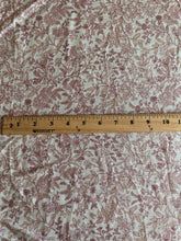 Load image into Gallery viewer, Linen blend: 1.75 YD CUT REMNANT Off white delicate pink vine design ⭐️
