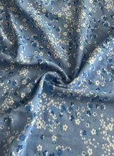 Load image into Gallery viewer, Linen: 2.5 YD CUT REMNANT Baby blue white green floral ⭐️
