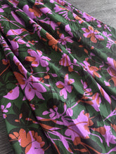 Load image into Gallery viewer, CEY airflow woven: 3 YD CUT REMNANT Forest green purple rust leaves ⭐️
