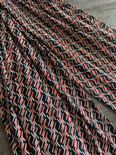 Load image into Gallery viewer, Lightweight ITY moss crepe: 4.25 YD CUT REMNANT Black dark brick ivory design ⭐️
