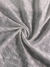 Load image into Gallery viewer, Cotton embroidered eyelet woven: REMNANT(S) White floral ⭐️
