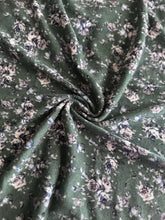 Load image into Gallery viewer, Sweater knit: 1.5 YD CUT REMNANT Crocodile green ivory navy floral ⭐️
