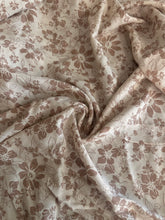 Load image into Gallery viewer, Rayon challis woven: 3 YD CUT REMNANT Beige tan floral ⭐️

