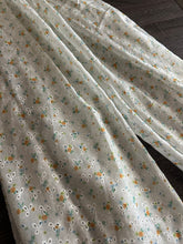Load image into Gallery viewer, Chiffon eyelet woven: 3.5 YD CUT REMNANT White light blue green orange floral bundles ⭐️
