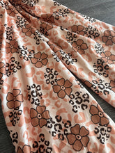 Load image into Gallery viewer, Double brushed poly: Peach brown cheetah groovy floral ⭐️
