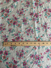 Load image into Gallery viewer, Cotton embroidered eyelet woven: 4.75 YD CUT REMNANT White pretty pink blue floral ⭐️
