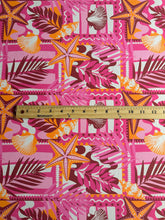 Load image into Gallery viewer, Swim spandex: 3 YD CUT REMNANT Pink orange tropical print ⭐️
