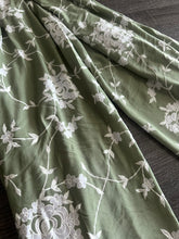 Load image into Gallery viewer, ITY w/ puff: 1 YD CUT REMNANT Sage white floral ⭐️
