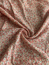 Load image into Gallery viewer, Linen: 3.75 YD CUT REMNANT Peachy pink beige flowers ⭐️
