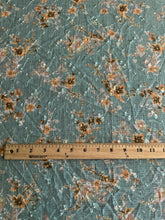 Load image into Gallery viewer, Embroidered woven: 3.5 YD CUT REMNANT Seafoam peach floral ⭐️
