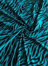 Load image into Gallery viewer, Double brushed poly: Teal black zebra ⭐️
