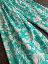 Load image into Gallery viewer, Swim spandex (textured): 3 YD CUT REMNANT Aqua white Mediterranean breeze ⭐️
