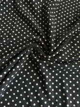 Load image into Gallery viewer, Sweater knit: 4.5 YD CUT REMNANT Charcoal brown undertone white polka dots ⭐️
