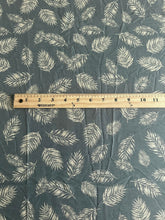 Load image into Gallery viewer, Rayon crepe woven: 3.25 YD CUT REMNANT Faded forest green beige leaves ⭐️
