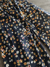 Load image into Gallery viewer, Rayon challis woven: 2.5 YD CUT REMNANT Navy red orange floral ⭐️
