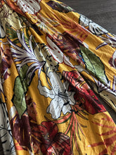 Load image into Gallery viewer, Jersey rayon spandex: 1.25 YD CUT REMNANT Mustard tropical floral ⭐️
