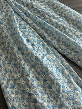 Load image into Gallery viewer, Cotton embroidered eyelet woven: 3.75 YD CUT REMNANT Light blue embroidered floral ⭐️
