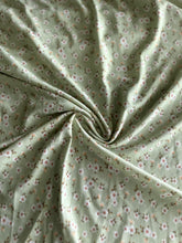 Load image into Gallery viewer, ITY Moss crepe: 4.5 YD CUT REMNANT Sage coral floral ⭐️
