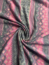 Load image into Gallery viewer, French terry rayon: 1 YD CUT REMNANT Pink denim color design ⭐️
