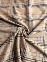 Load image into Gallery viewer, Double knit: Beige light blue brown plaid ⭐️
