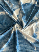 Load image into Gallery viewer, Brushed rib knit: 1 YD CUT REMNANT Blue white tie dye ⭐️
