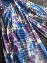 Load image into Gallery viewer, Rib knit: 2 YD CUT REMNANT White blue purple tie dye ⭐️
