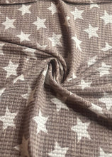 Load image into Gallery viewer, Brushed waffle sweater: Vintage tan stars ⭐️
