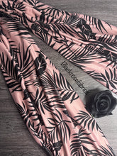 Load image into Gallery viewer, Double brushed poly 4 YD CUT REMNANT: Mauve black leaves ⭐️
