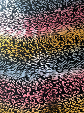 Load image into Gallery viewer, Poly spandex with hologram: 1.5 YD CUT REMNANT Colorful hologram cheetah ⭐️
