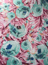 Load image into Gallery viewer, Mixed color floral 3.5YD CUT REMNANT: Poly rayon spandex
